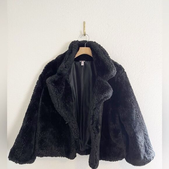 Victoria’s Secret black Faux Fur Coat, size large, rare - Picture 3 of 11